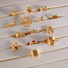 Asymmetric Gold Line Ring