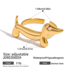Asymmetric Gold Line Ring