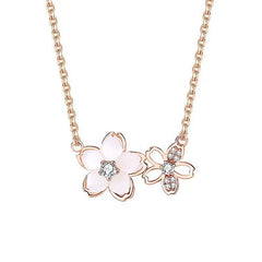 Zircon Cherry Blossom Necklace