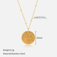 Celestial Zodiac Coin Necklace