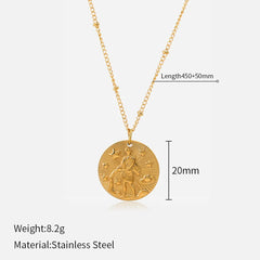 Celestial Zodiac Coin Necklace