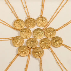 Celestial Zodiac Coin Necklace