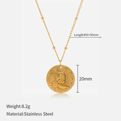 Celestial Zodiac Coin Necklace