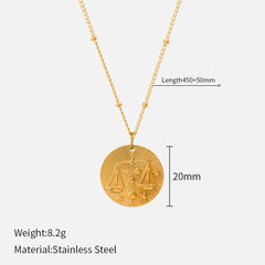 Celestial Zodiac Coin Necklace