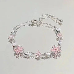 Zinc Alloy Bracelet Sparkling Zircon Flower Bracelet Handmade Bracelet Alloy For Daily Wear Fashion Accessory Party