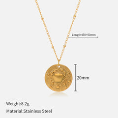 Celestial Zodiac Coin Necklace