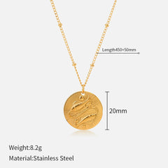Celestial Zodiac Coin Necklace