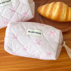 Pink Bow Quilted Vanity Set