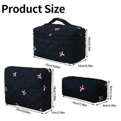 Noir Bow Quilted Vanity Bag