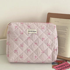 Pink Bow Quilted Vanity Set
