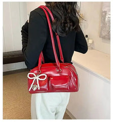 Luxe Bow Pillow Shoulder Bag