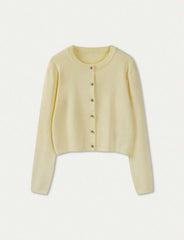 Gold Button Knit Cardigan