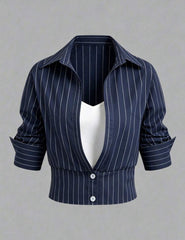 Olithes Navy Stripe Shirt