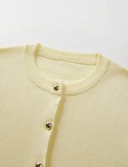 Gold Button Knit Cardigan
