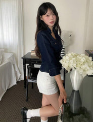 DAZY Washed Denim Blouse