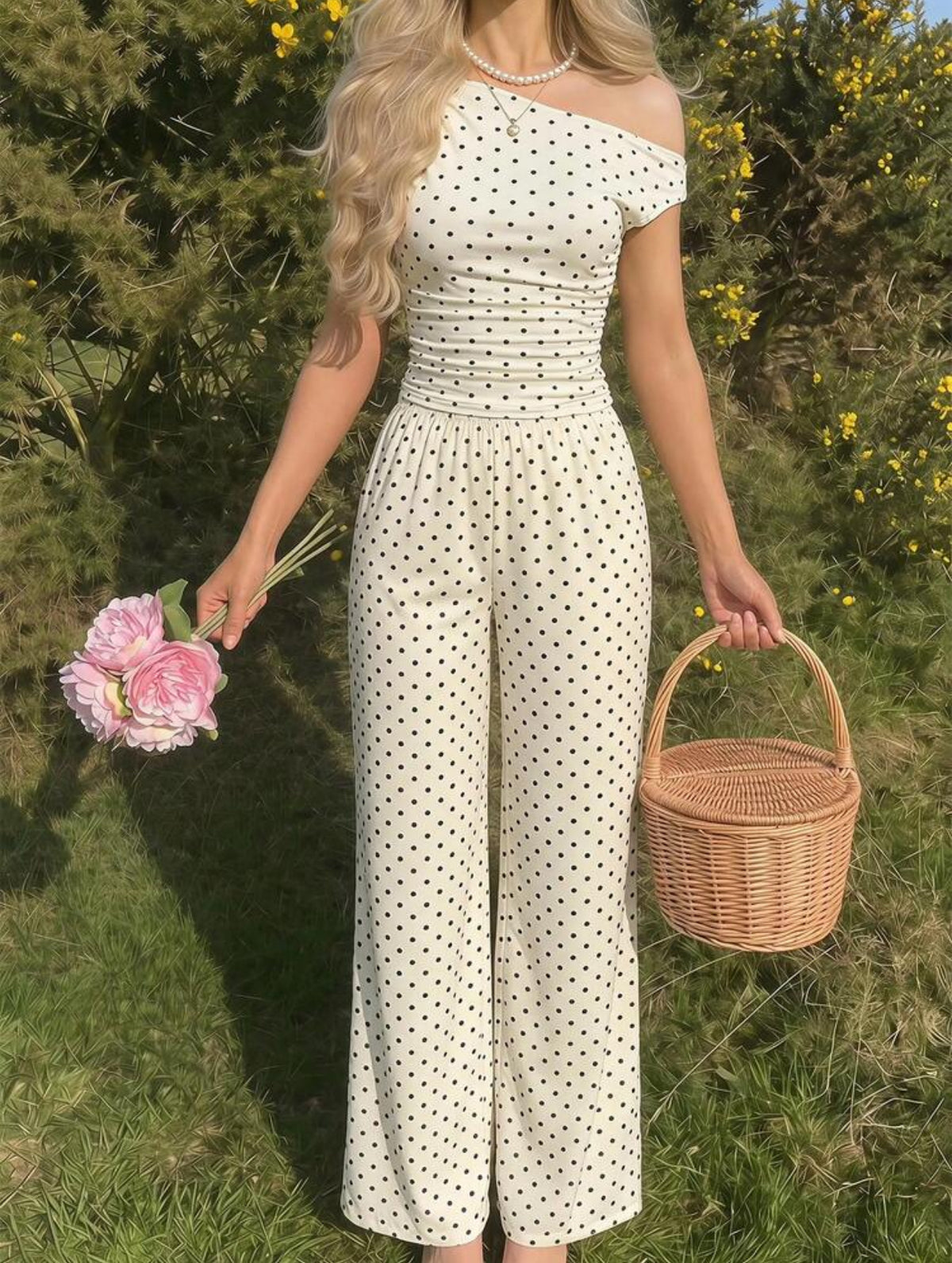 Navy Polka Dot Co-Ord Set
