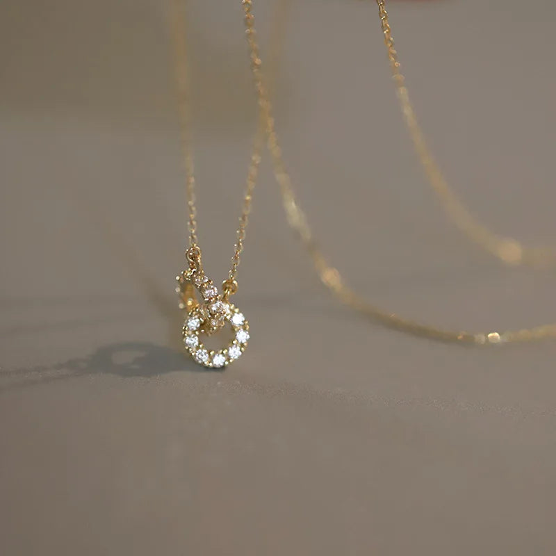 Luxe Double-Ring Zircon Necklace