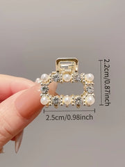 48 Styles of Half-Tied Hair Alloy Small Clips, 1 Piece with Random Style, Suitable for Daily Use, Elegant and Simple Head Access