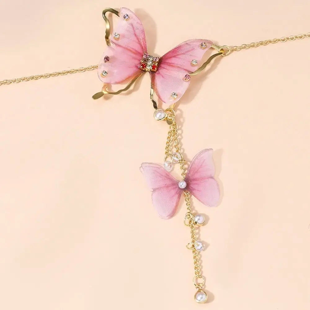 Pearl Butterfly Tulle Necklace