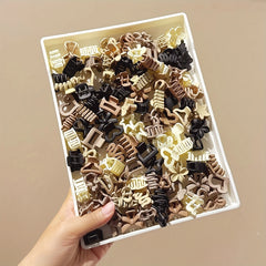 Beige Mini Hair Clip Set