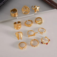 Asymmetric Gold Line Ring