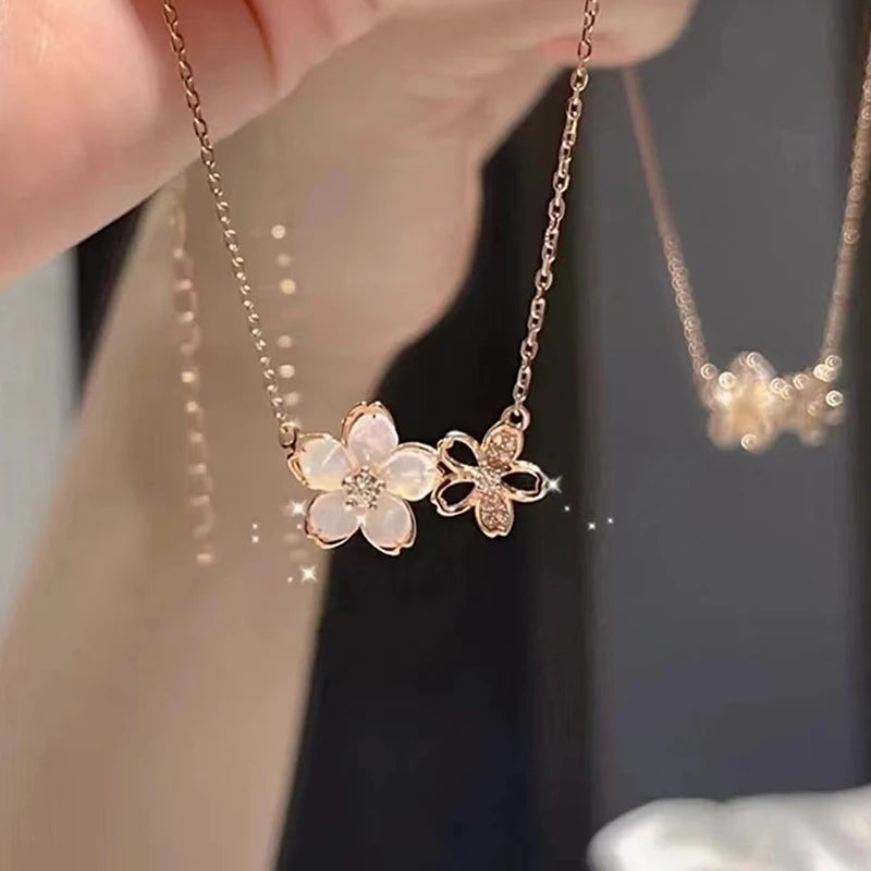 Zircon Cherry Blossom Necklace