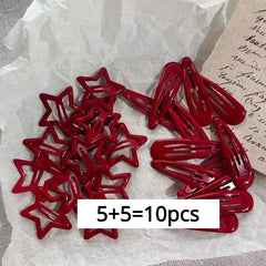 Ruby Star Snap Clips
