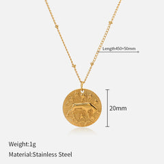 Celestial Zodiac Coin Necklace