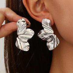 Fashion Stainless Steel Chunky Knot Earrings for Women Vintage Simple Multi-layer Circle Round Drop Earrings Punk Jewelry Gifts