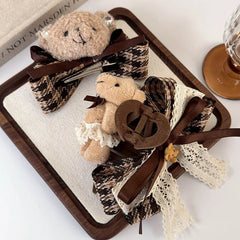 Teddy Bow Checkered Clip