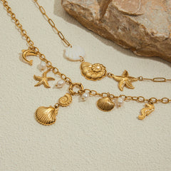 Ocean Pearl Conch Necklace