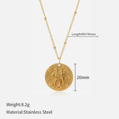 Celestial Zodiac Coin Necklace