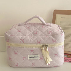Pink Bow Quilted Vanity Set