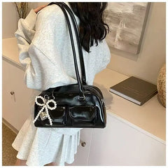 Luxe Bow Pillow Shoulder Bag