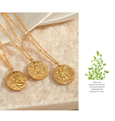 Celestial Zodiac Coin Necklace