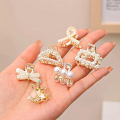 Pearl Rhinestone Mini Claw Set
