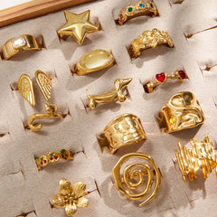 Asymmetric Gold Line Ring
