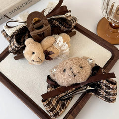 Teddy Bow Checkered Clip