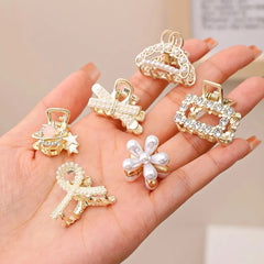 Pearl Rhinestone Mini Claw Set