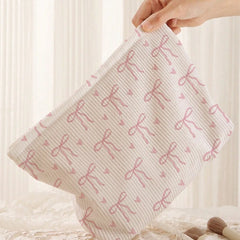 Blush Bow Corduroy Vanity Pouch