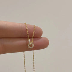 Luxe Double-Ring Zircon Necklace