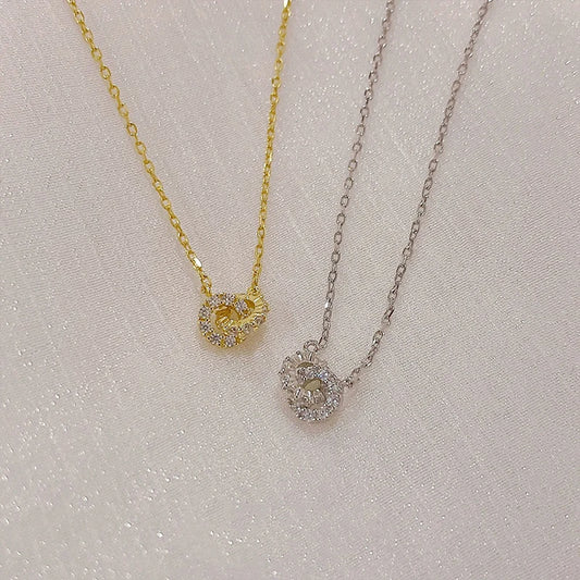 Luxe Double-Ring Zircon Necklace