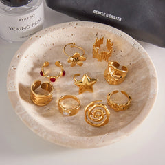 Asymmetric Gold Line Ring