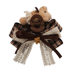 Teddy Bow Checkered Clip