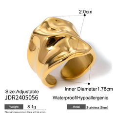 Asymmetric Gold Line Ring