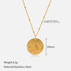 Celestial Zodiac Coin Necklace