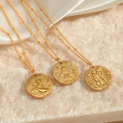Celestial Zodiac Coin Necklace