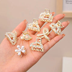 Pearl Rhinestone Mini Claw Set