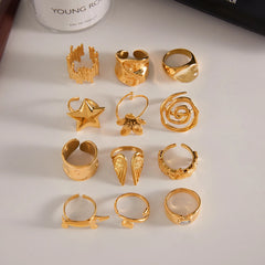 Asymmetric Gold Line Ring