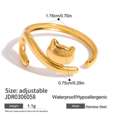 Asymmetric Gold Line Ring